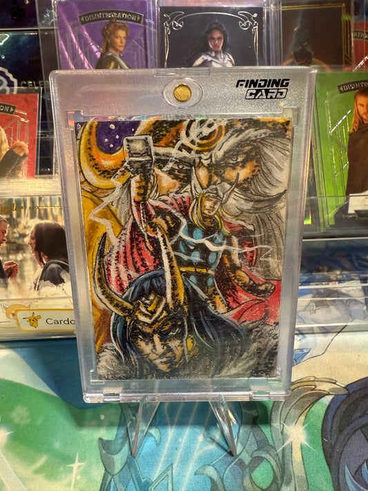Thor&Loki 1/1 sketch card from Finding Unicorn Marvel Thor-Thunder set US seller