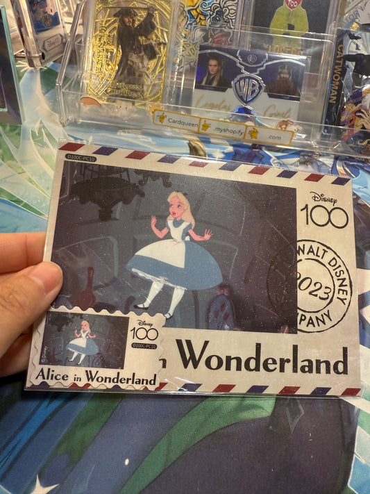 Card Fun Disney 100 Carnival postcard Alice In Wonderland (Stamp and postcard matched) US seller