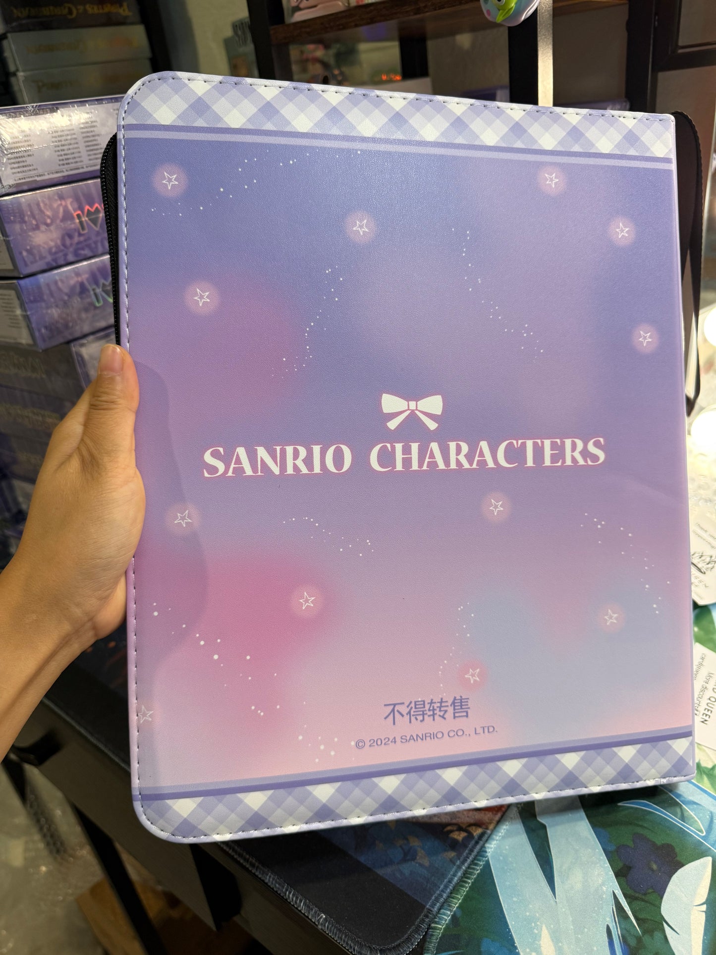 KB Official Sanrio Characters Hello Kitty Purple Stars Train Trading Cards binder 3 Ring 9 Pockets