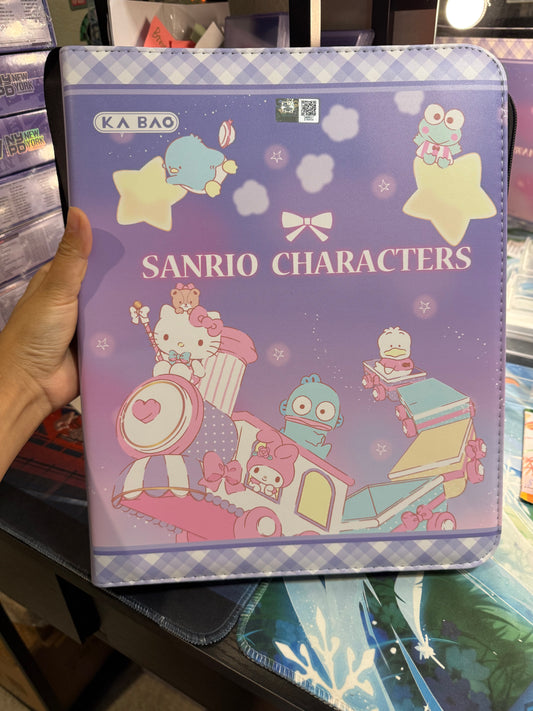 KB Official Sanrio Characters Hello Kitty Purple Stars Train Trading Cards binder 3 Ring 9 Pockets