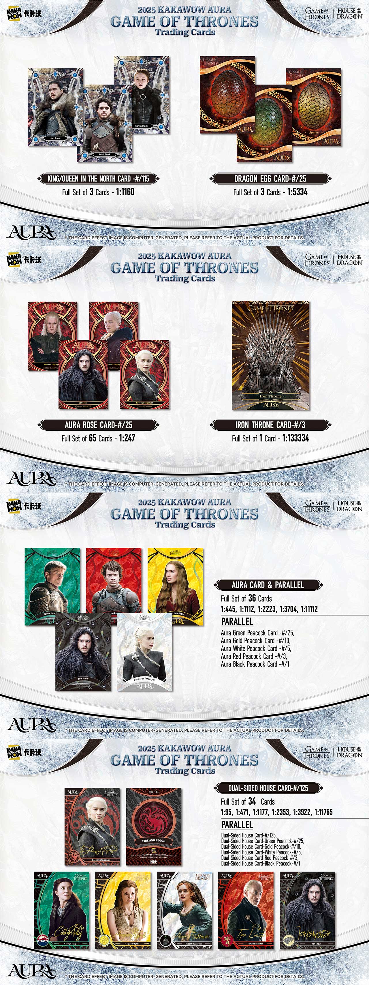 2025 KAKAWOW Game Of Thrones Aura Collection Trading Card Booster Box