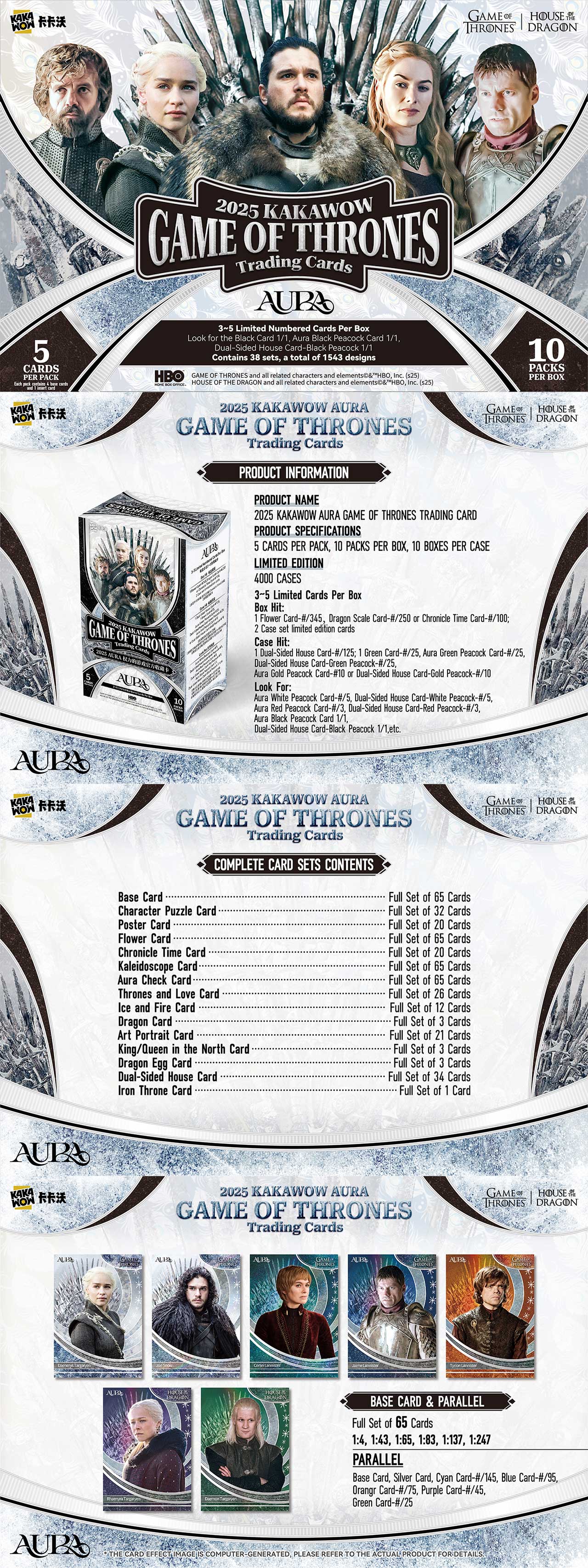 2025 KAKAWOW Game Of Thrones Aura Collection Trading Card Booster Box