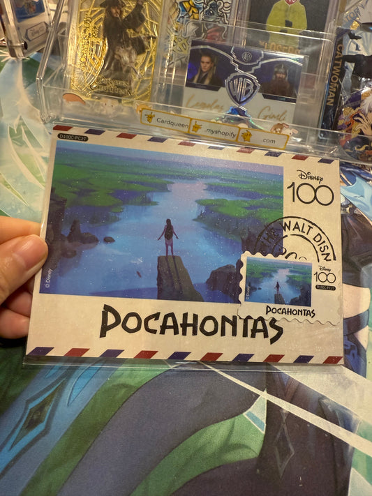Card Fun Disney 100 Carnival postcard Pocahontas (Stamp and postcard matched) US seller