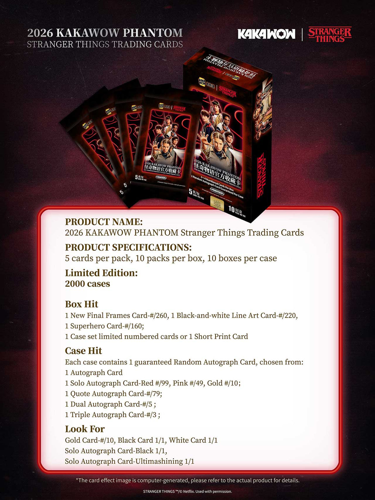 2026 Kakawow PHANTOM Stranger Things Trading Cards Sealed Box