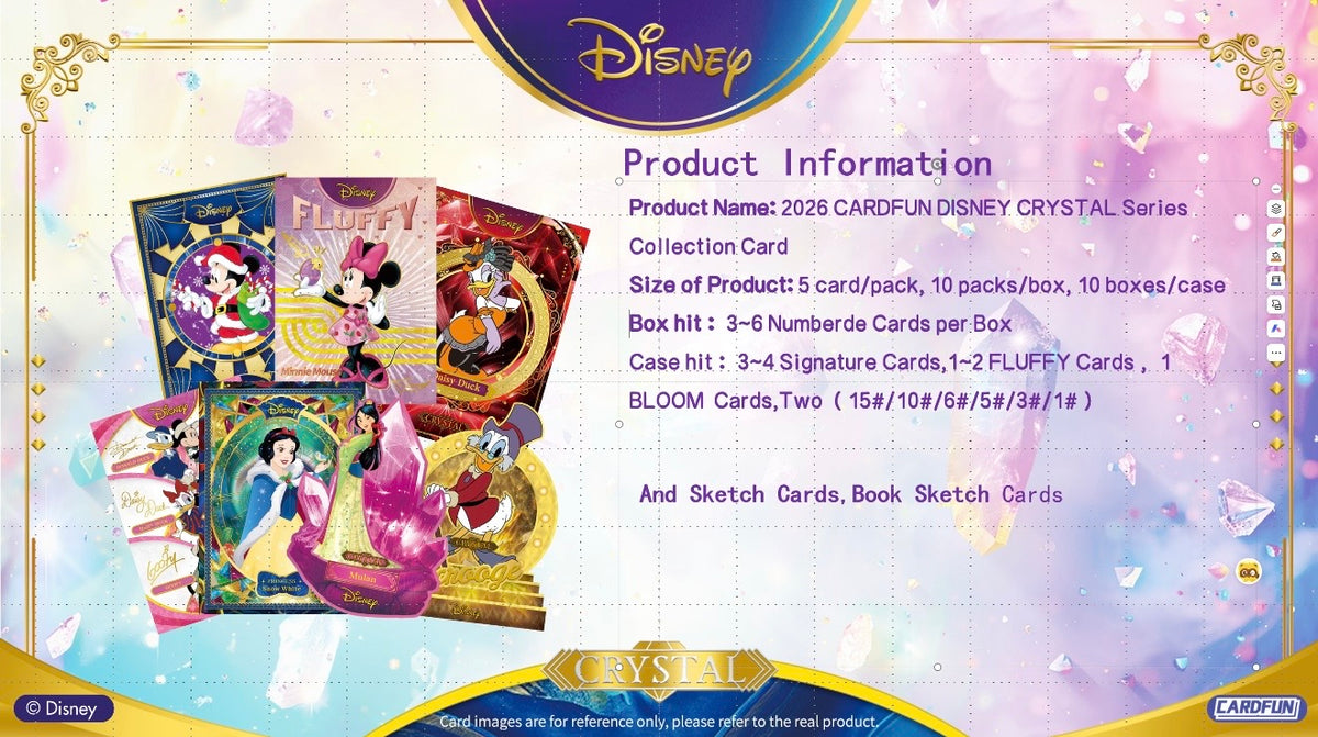 Preorder 1 case Card Fun 2026 Disney Crystal Collectible Cards(ship from China )