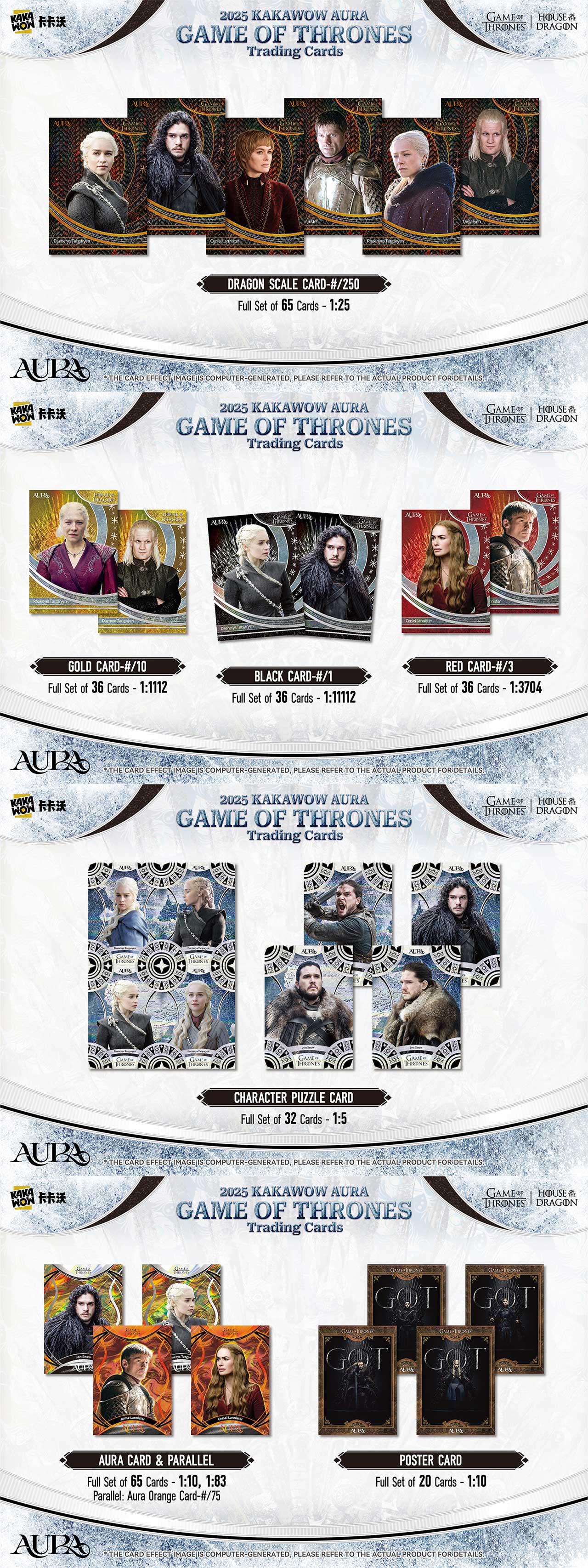 2025 KAKAWOW Game Of Thrones Aura Collection Trading Card Booster Box