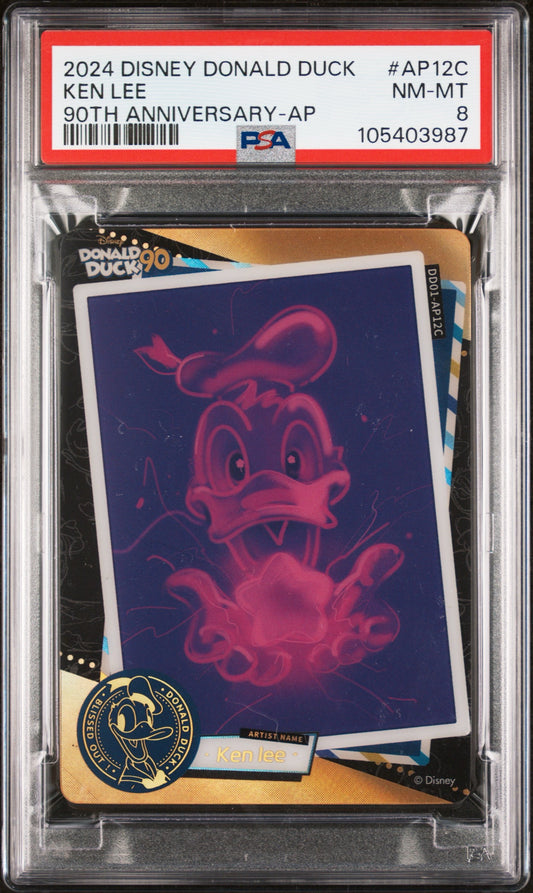 2024 Card Fun Disney Donald Duck 90th NO.050/199 Artist Ken Lee PSA 8