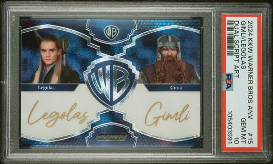 2024 Kakawow Phantom Warner Bros. 100th Dual Script Auto Gimli & Legolas PSA 10