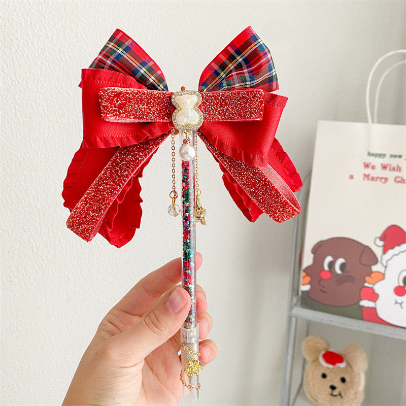 Christmas bow handmade cutting knife bling bling pen knife