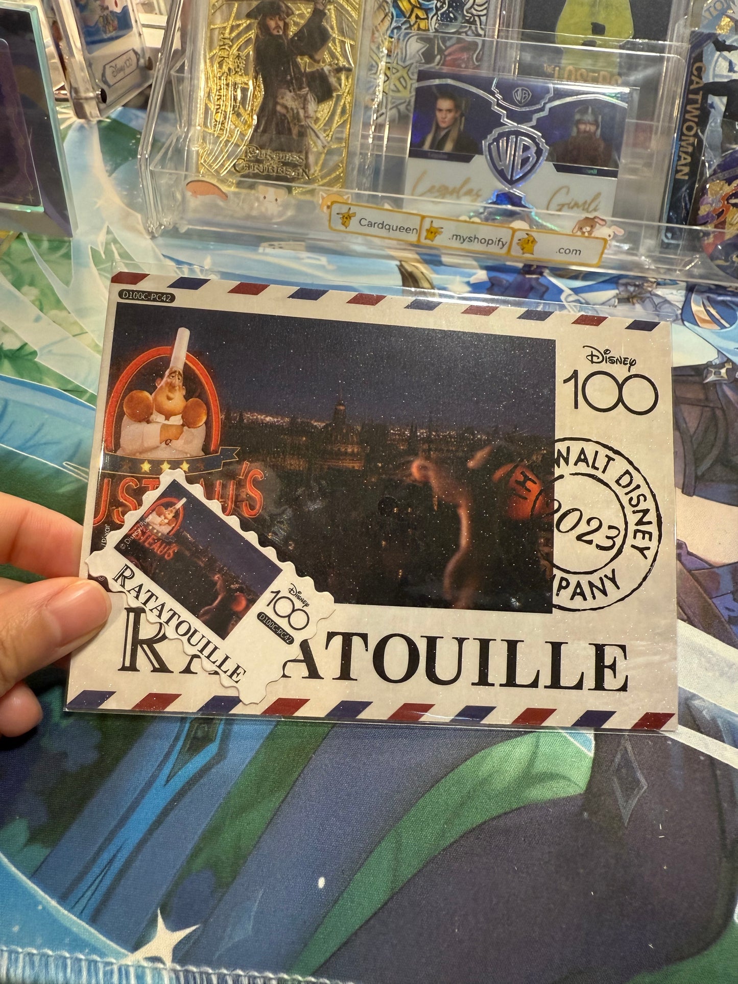 Card Fun Disney 100 Carnival postcard Ratatouille restaurant (Stamp and postcard matched) US seller