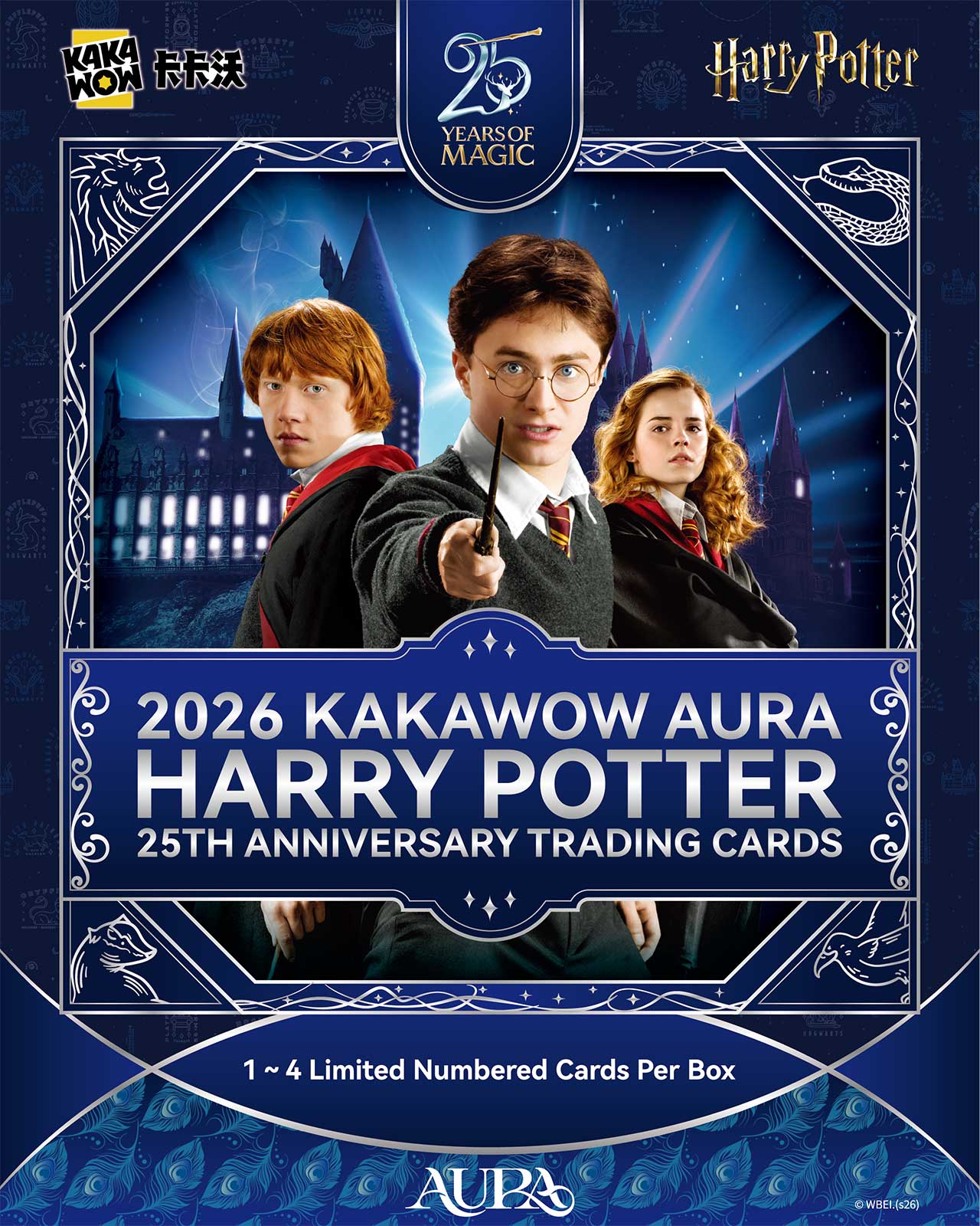 1 case 2026 Kakawow AURA Harry Potter 25th Anniversary Trading Cards(ship from China )