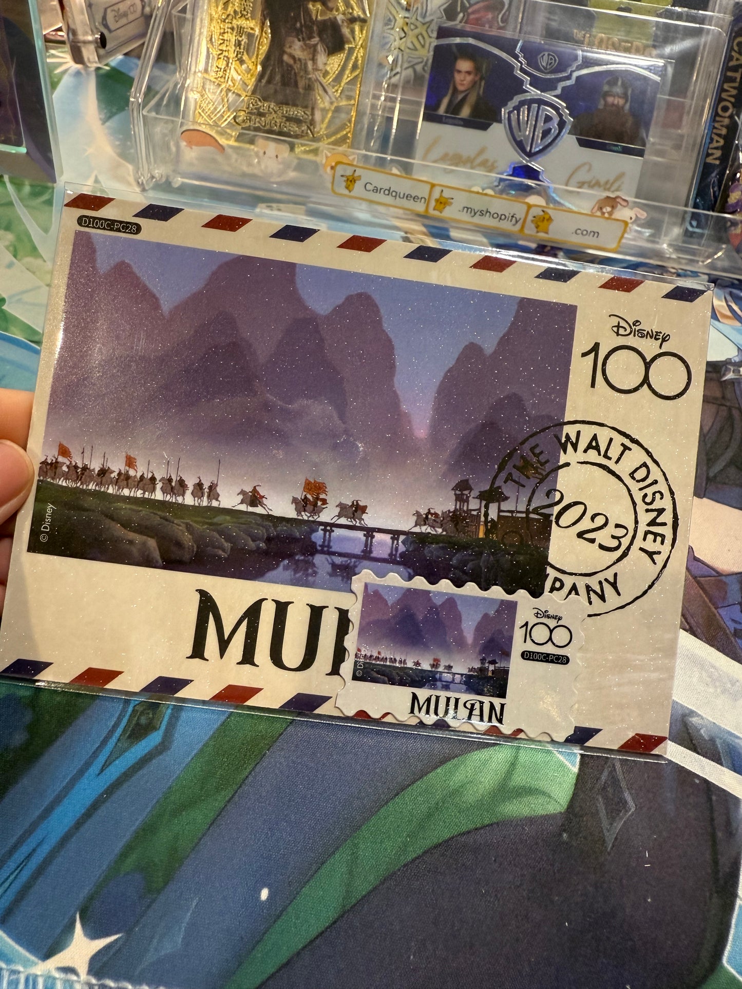Card Fun Disney 100 Carnival postcard Mulan (Stamp and postcard matched) US seller