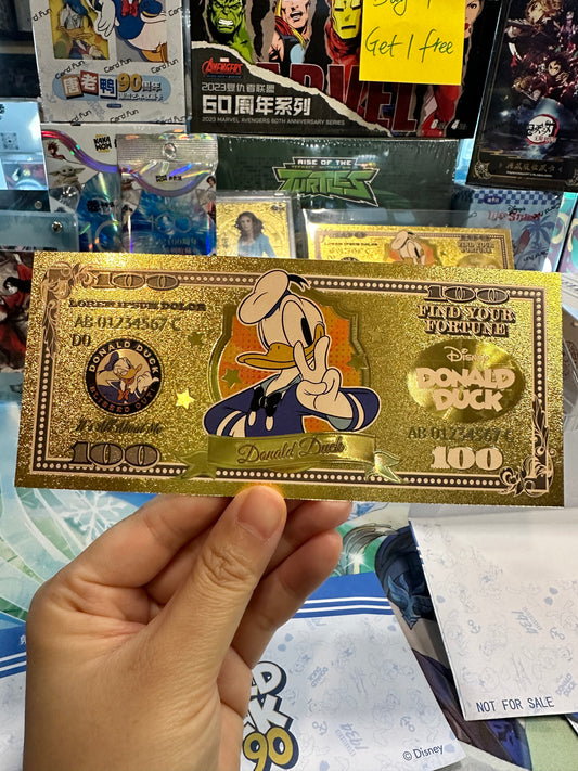 Donald Duck 90th Anniversary dollar ticket Card Fun