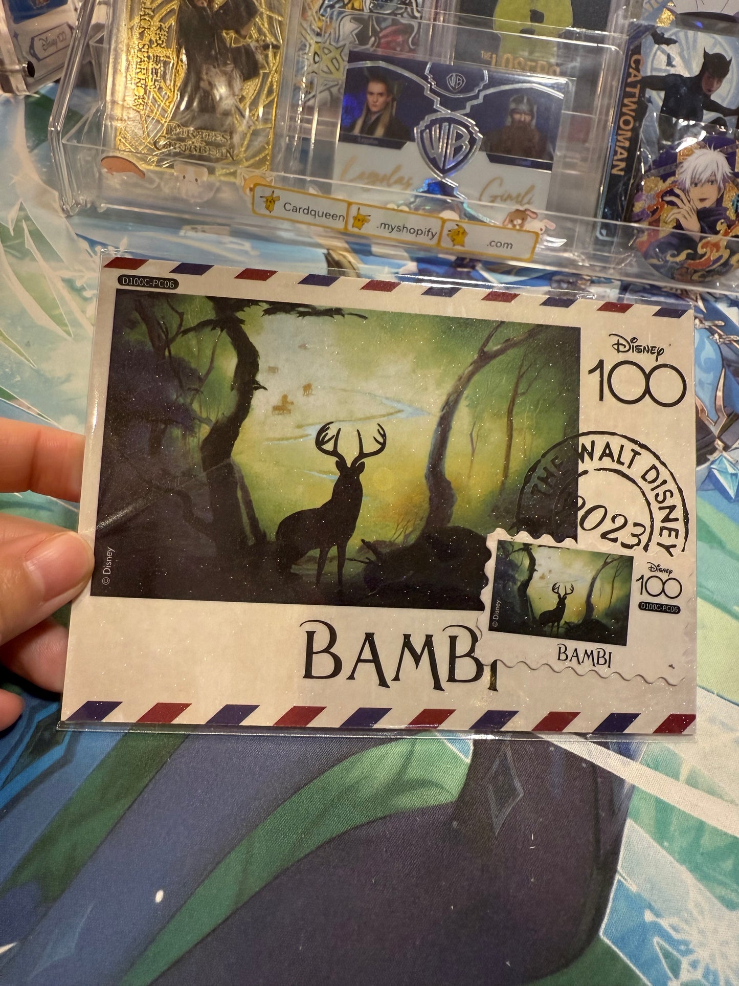 Card Fun Disney 100 Carnival postcard Bambi green(Stamp and postcard matched) US seller