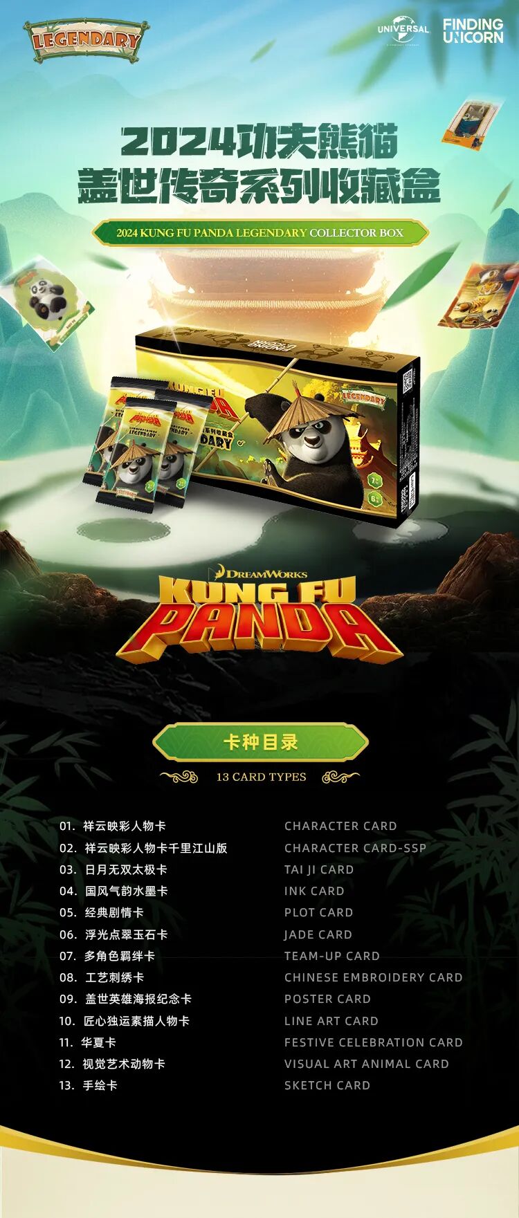 2024 Finding Unicorn Kung Fu Panda Legendary Collector Box