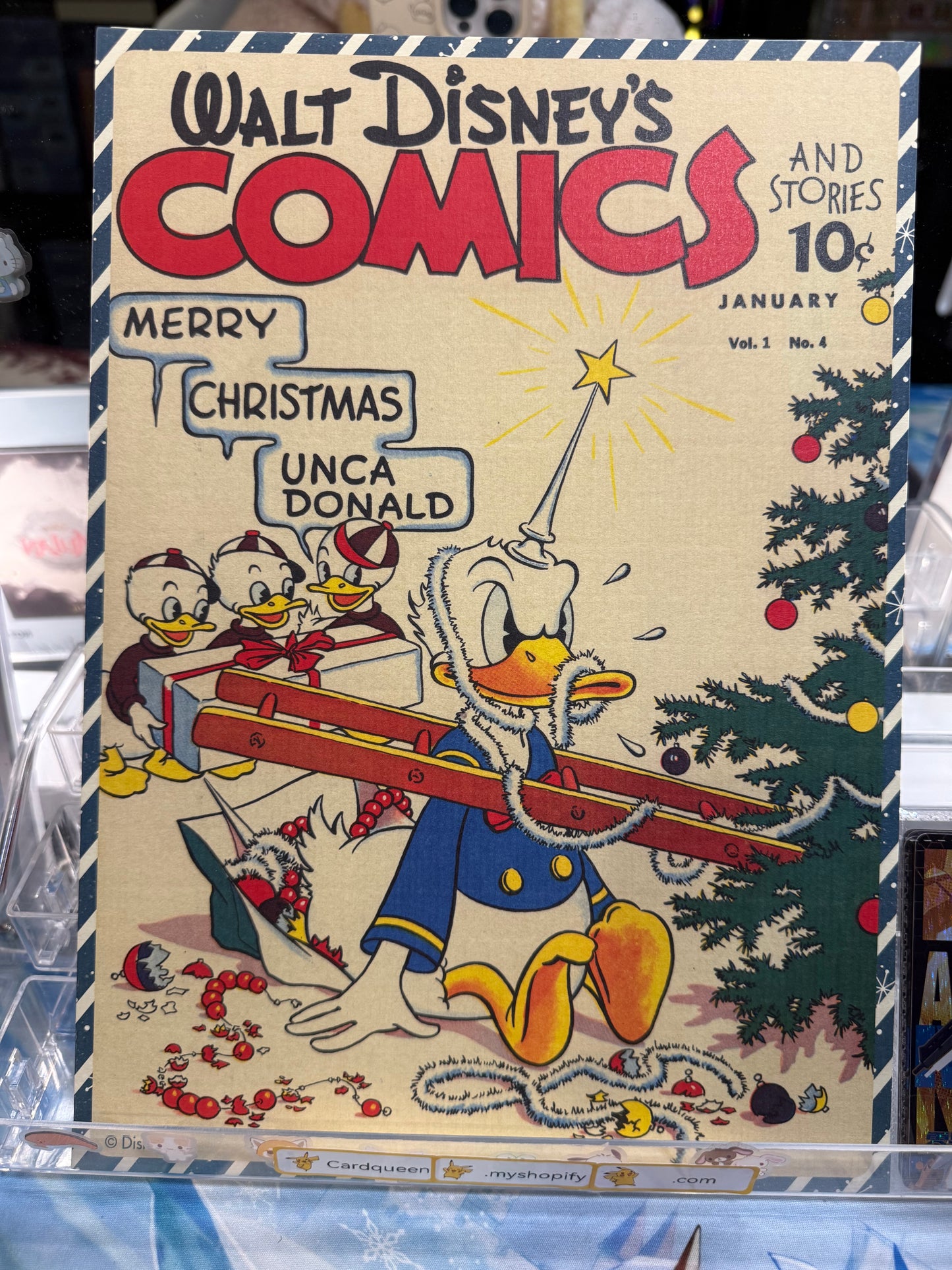 2023 Card Fun Disney 100 Joy Festival Christmas A4 size art board Donald Duck(little cut on the back, picture 3)