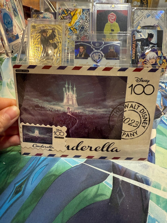 Card Fun Disney 100 Carnival postcard Cinderella castle (Stamp and postcard matched) US seller