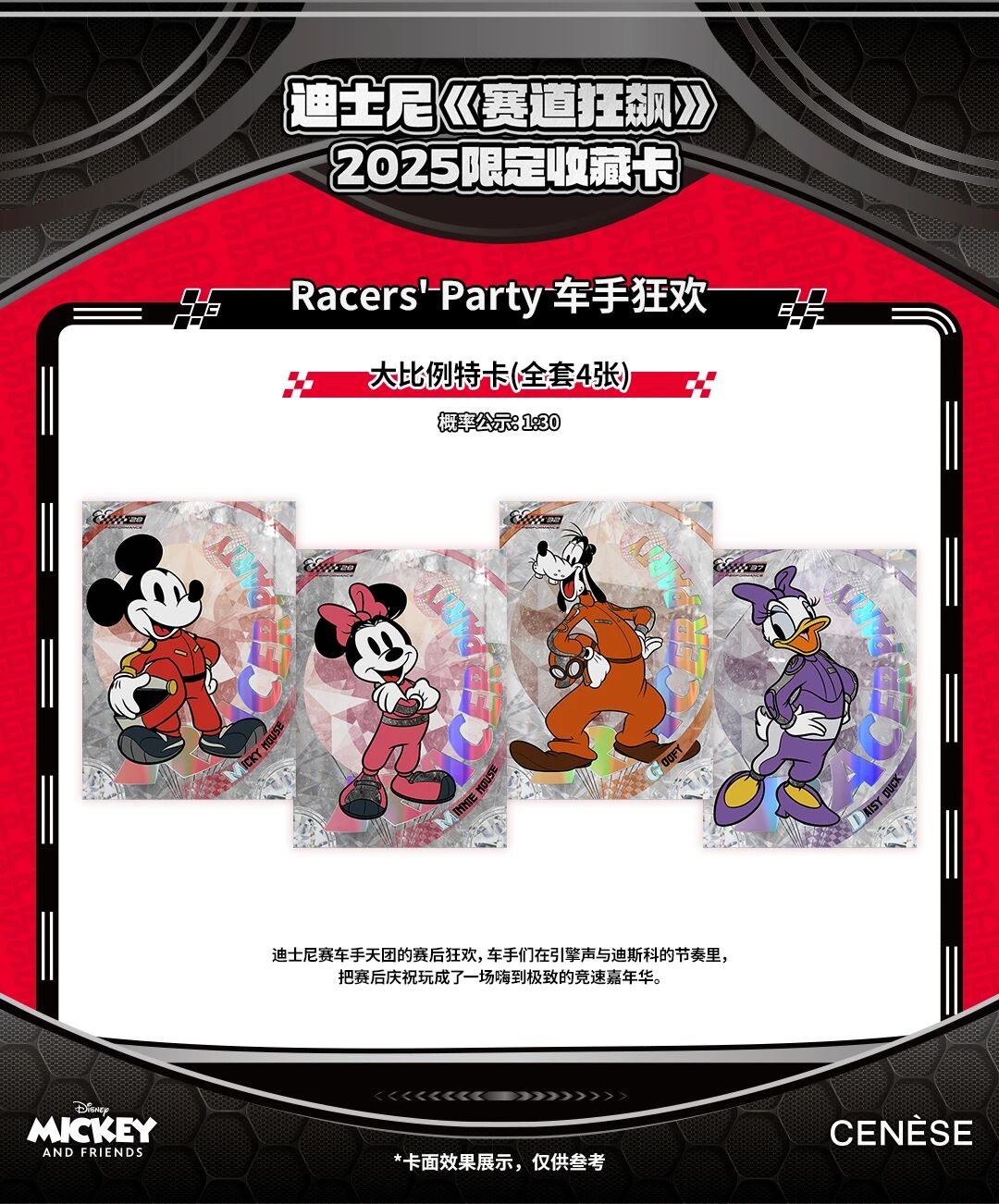 2025 Disney Cenese Speed Racing Mickey And Friends Limited Edition Cards