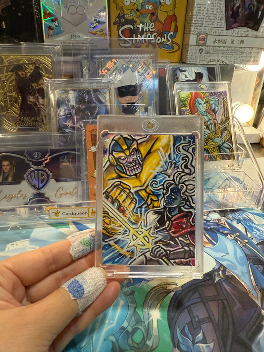 Finding Unicorn Marvel Guardians of galaxy 1/1 Sketch card:Thanos Artist:Victoria