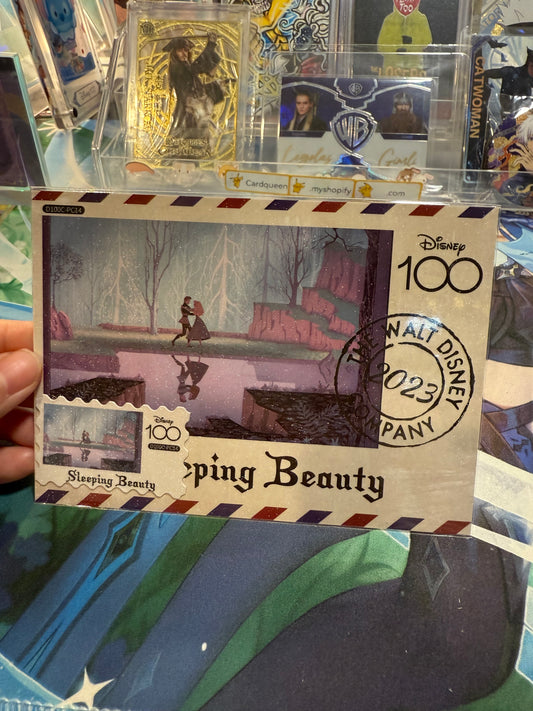 Card Fun Disney 100 Carnival postcard Sleeping Beauty (Stamp and postcard matched) US seller