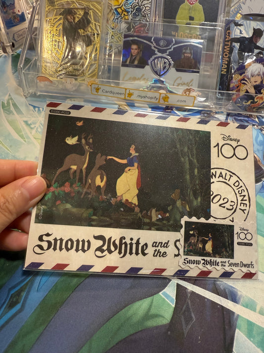 Card Fun Disney 100 Carnival postcard Snow White (Stamp and postcard matched) US seller