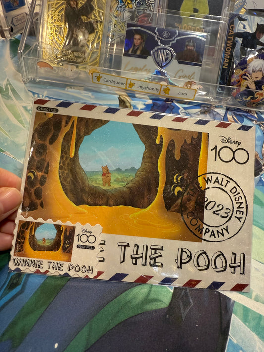 Card Fun Disney 100 Carnival postcard Winnie The Pooh (Stamp and postcard matched) US seller