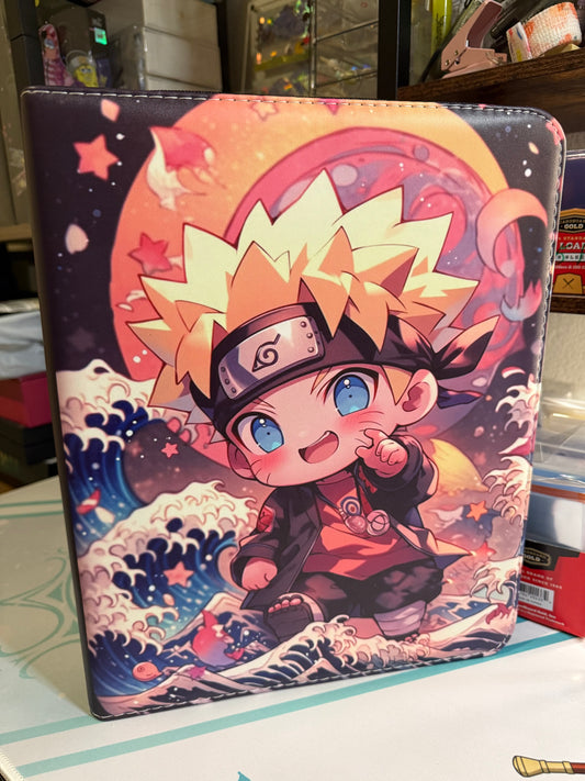 Uzumaki Naruto Chibi Cute Anime Trading Cards binder 3 Ring 9 Pockets