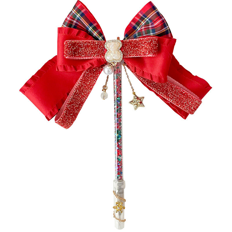 Christmas bow handmade cutting knife bling bling pen knife