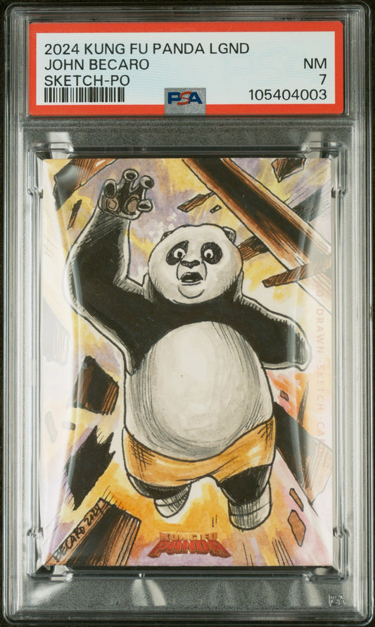 2024 Finding unicorn Kung Fu Panda 1/1 Sketch Po John Becaro PSA 7
