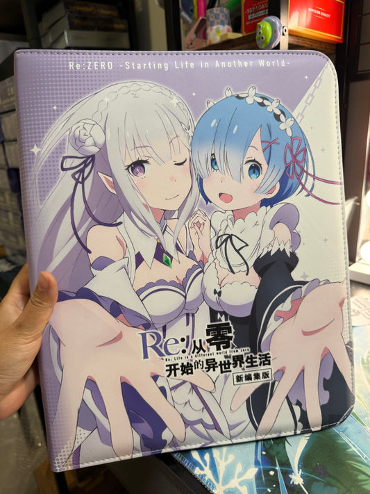 Card Fun official Re:ZERO Starting life in another world Trading Cards binder 3 Ring 9 Pockets