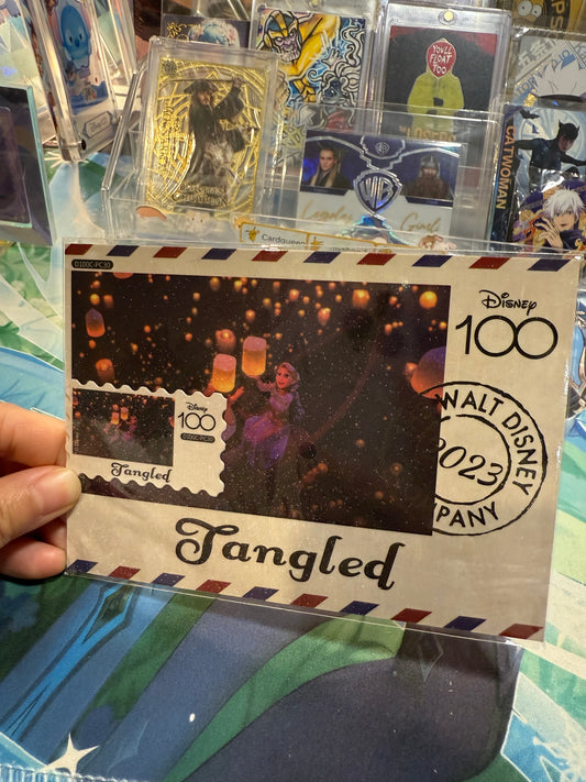 Card Fun Disney 100 Carnival postcard Tangled (Stamp and postcard matched) US seller