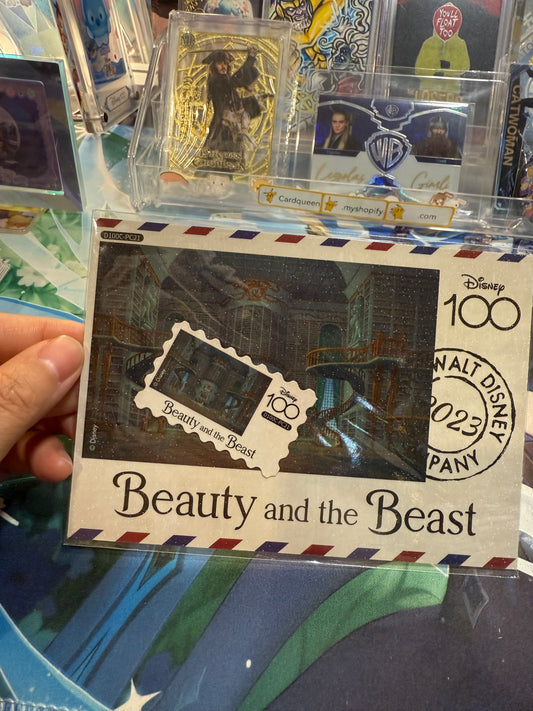 Card Fun Disney 100 Carnival postcard Beauty and the Beast (Stamp and postcard matched) US seller