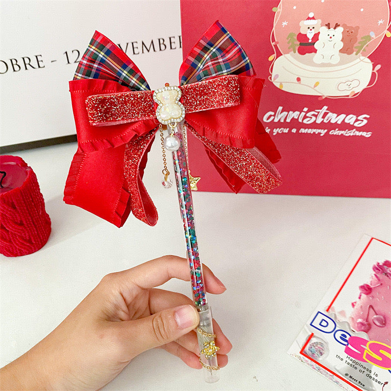 Christmas bow handmade cutting knife bling bling pen knife