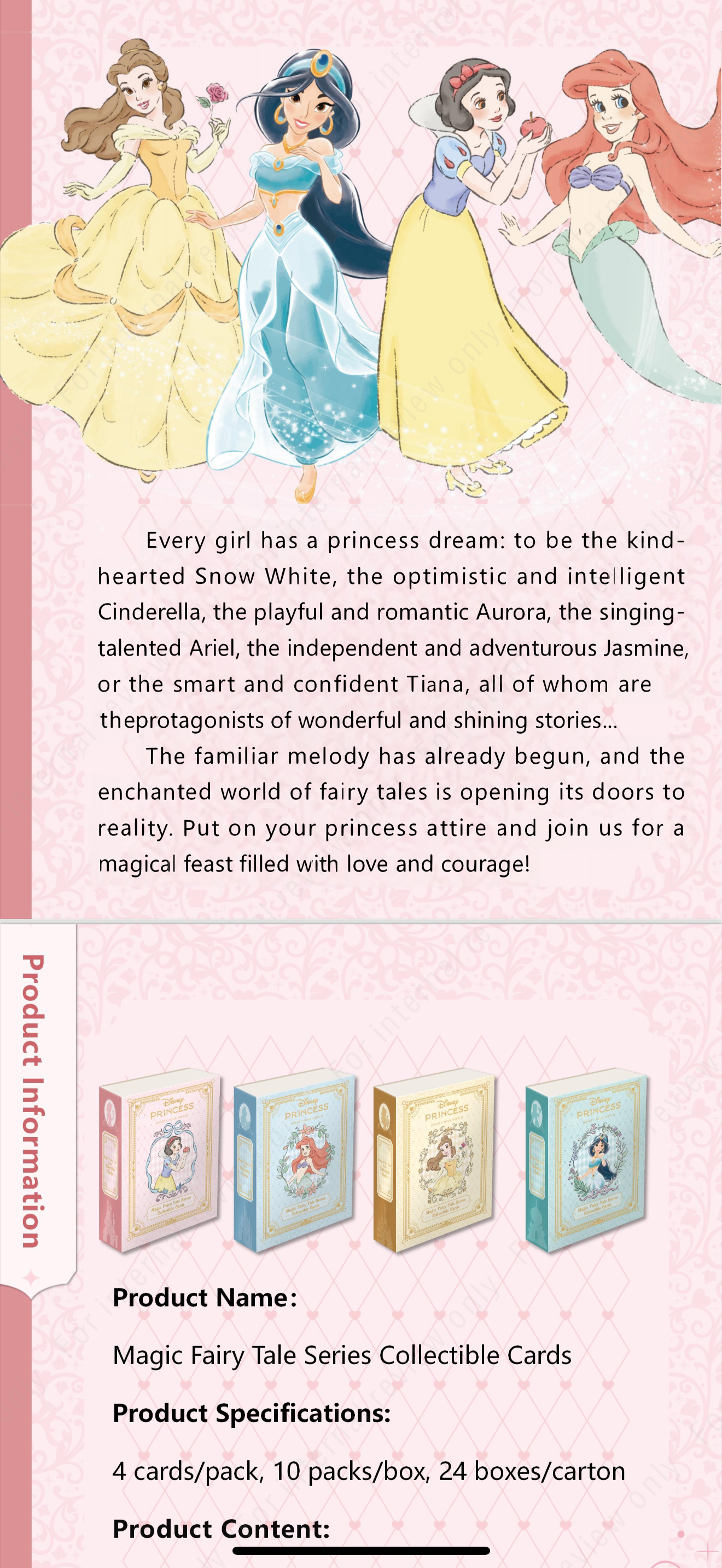 Card Fun Disney Princess Magic Fairy Tale Series Collectible Cards