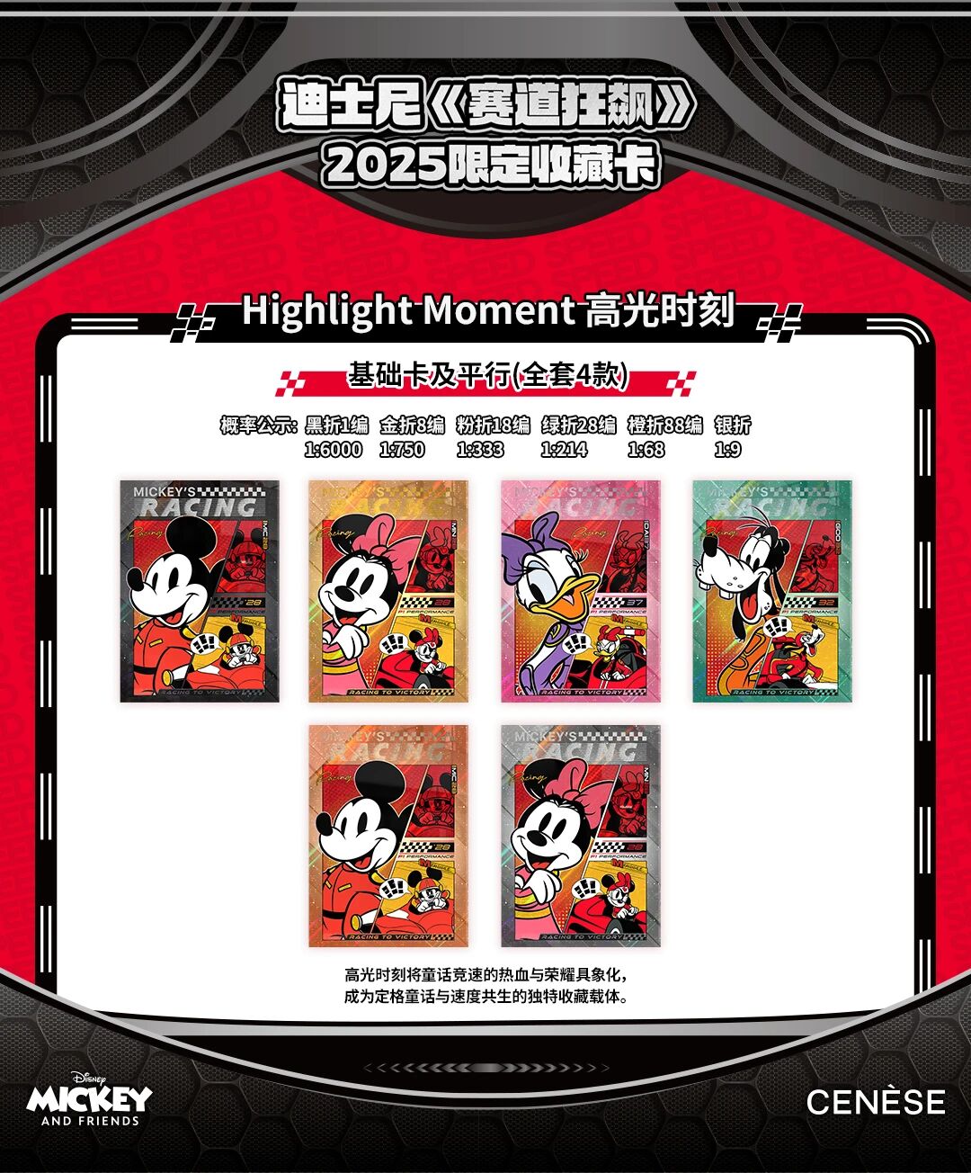 2025 Disney Cenese Speed Racing Mickey And Friends Limited Edition Cards