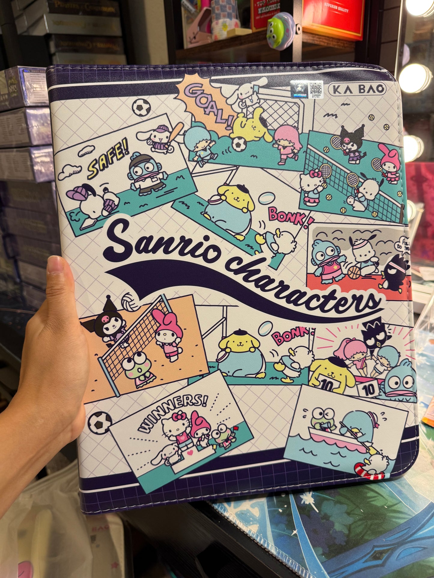 KB Official Sanrio Characters Hello Kitty Kuromi sports Trading Cards binder 3 Ring 9 Pockets
